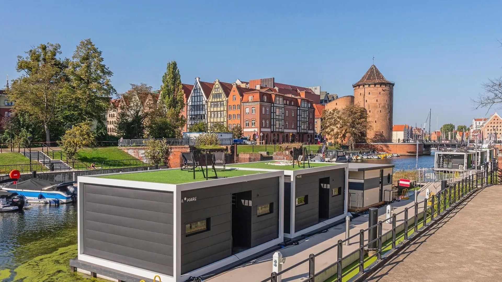 Domy Na Wodzie - La Mare Motlava Houseboats With Sauna By Downtown Apartments Gdansk