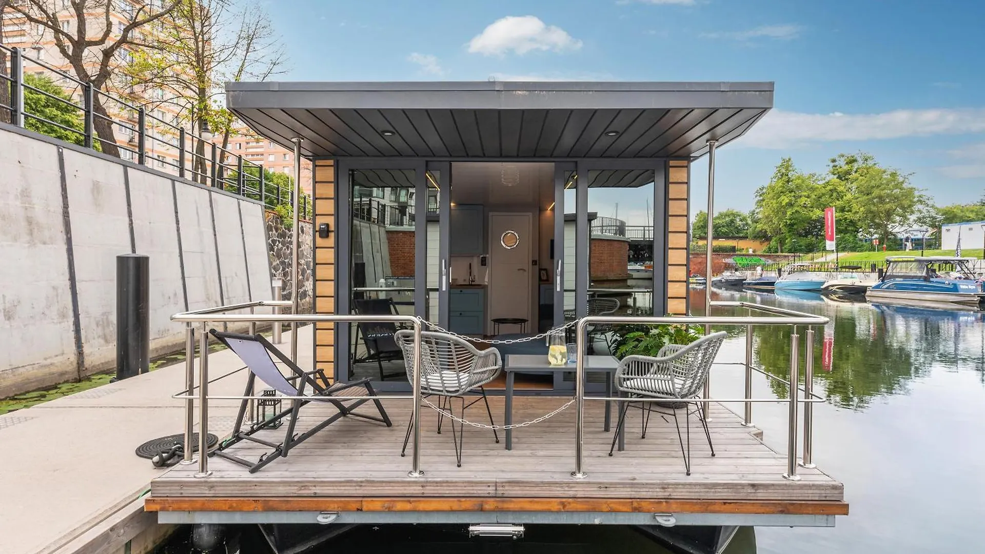 Domy Na Wodzie - La Mare Motlava Houseboats With Sauna By Downtown Apartments Gdansk